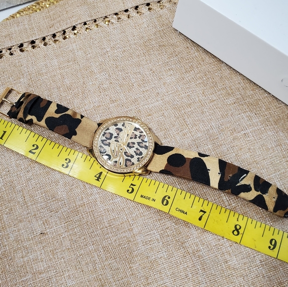 Guess Bling Bezel Leather Leopard Band Watch - Picture 7 of 7